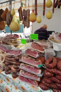Olbia market wild boar meat selection